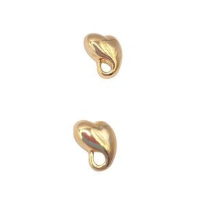 Gold flowing heart stud earrings